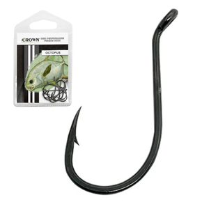 Anzol Crown Octopus Black - 10pçs