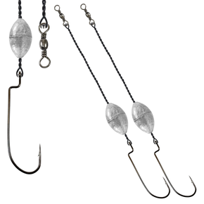 Anzol Worm Off Set 5/0 Empatado em Aço Flexível Trançado com