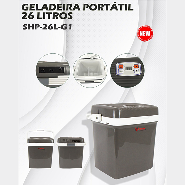 Geladeira Portátil 26 Litros Sumax - SHP-26L-G1