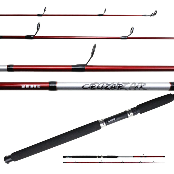 chiro Vara Shimano Cruzar CRZAXFGR2662B Red 10-20lb 6`6 (1,98m) - Carretilha