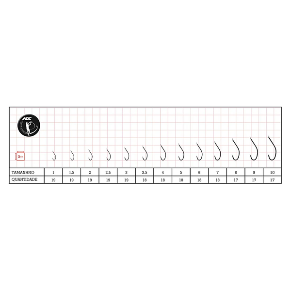 Anzol Black Nickel - ADC 351 Empatado em Nylon