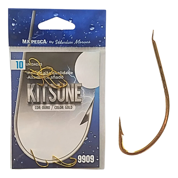 Anzol Kitsune Dourado 9909 - Mx Pesca Uderlan Moraes